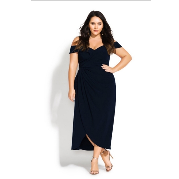 City Chic Dresses & Skirts - City Chic Plus Size Ripped Love Dress in Dark Navy